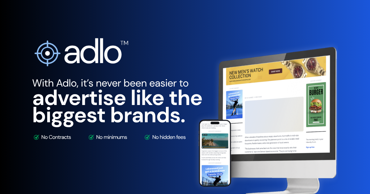 Adlo programmatic advertising on desktop and mobile screens